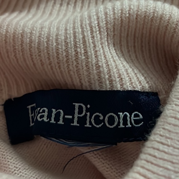 Evan Picone pink beaded embellished turtleneck long sleeves sweater Sz L - Picture 6 of 9